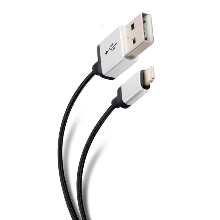 cable usb a lightning negro 1 m - marcimex