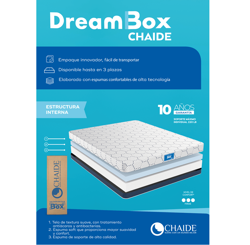 Chaide  - Colchón Dreambo 2 plazas| Blanco