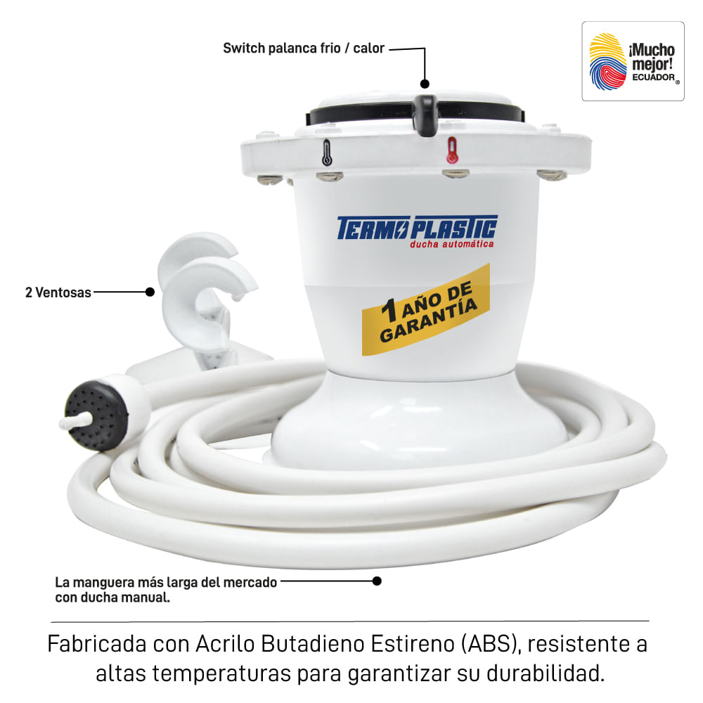 Termoplastic - Ducha Electrica Santorini Sierra 3,800W-110V | Blanco