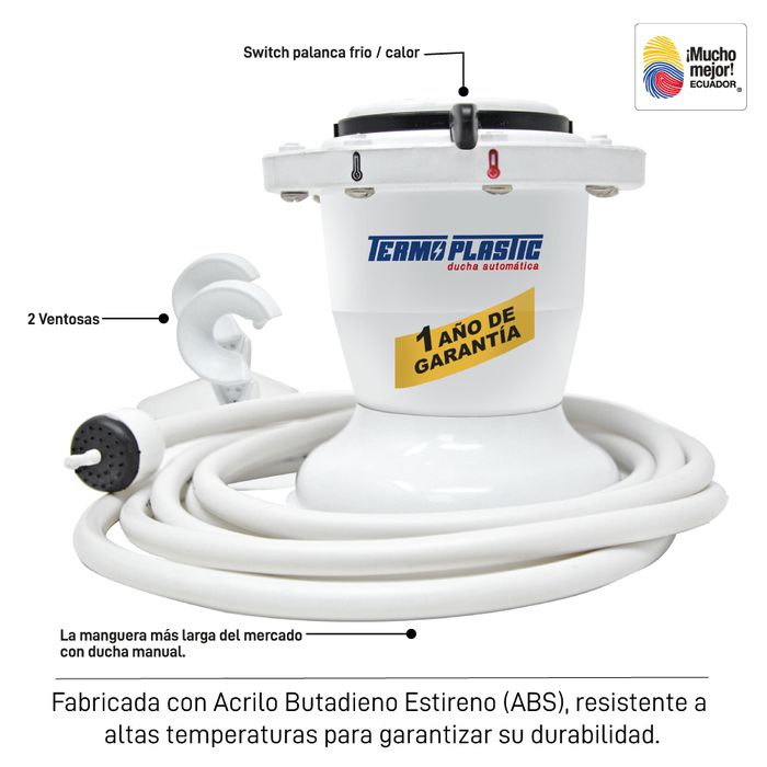 Termoplastic - Ducha Electrica Santorini Costa 2,700W-110V | Blanco