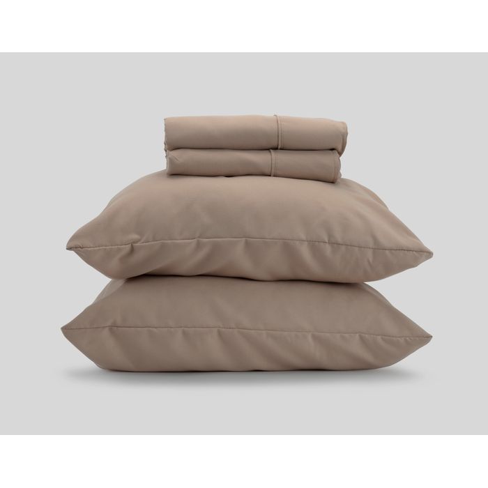 Kalido - Sábana Basics Microfibra Twin | Habano