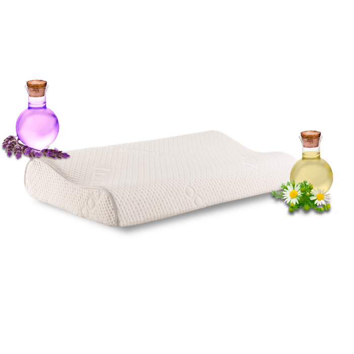 Chaide - Almohada Cervical Memory Foam Aroma Manzanilla | Blanco