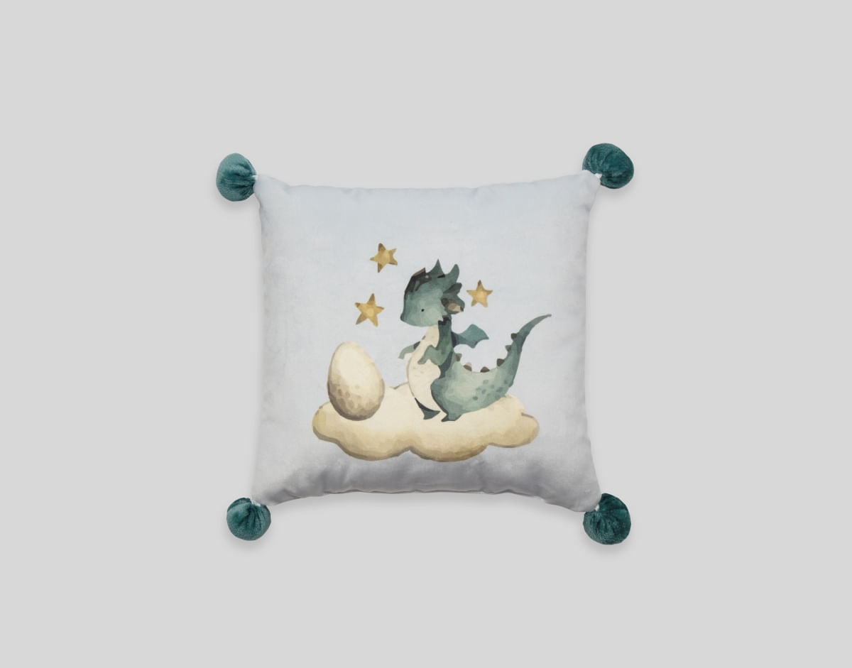 Kalido - Cojín Dragon Dreams Pompón | Multicolor