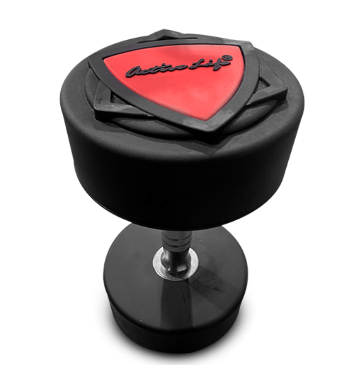 Active Life - Mancuerna Redonda Tpu 15LB | Negro/Rojo