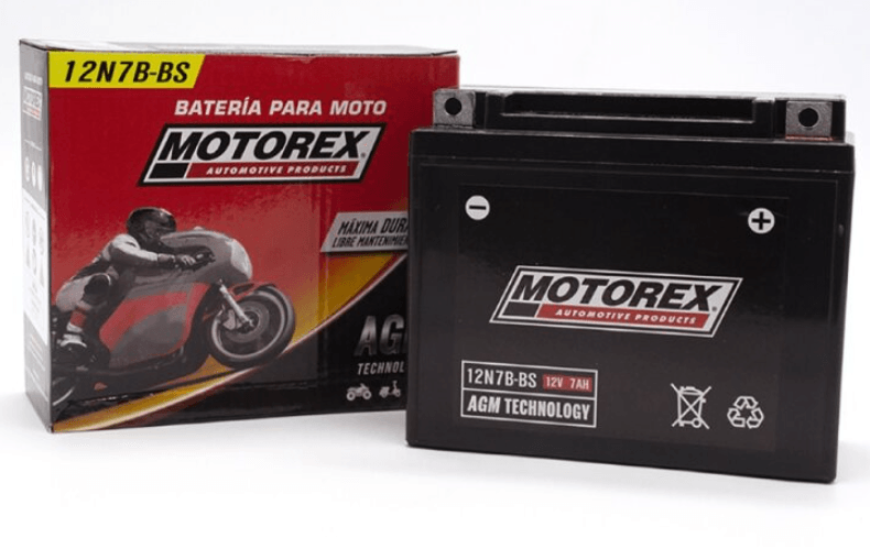 Motorex - Bateria de Moto 12N7B-BS.AGM | Negro