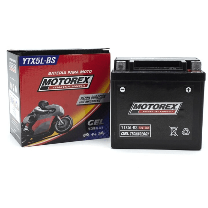Motorex - Bateria de Moto YTX5L-BS.GEL | Negro