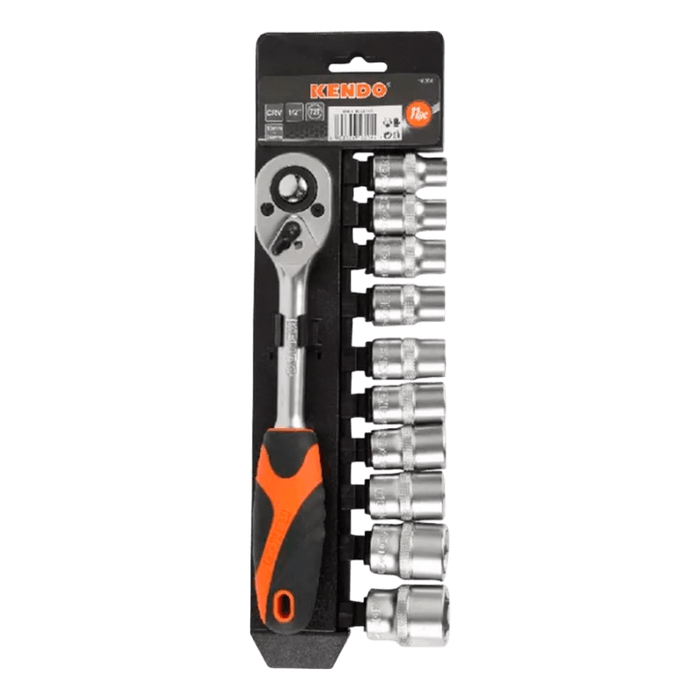 Juego de Ratchet Kendo Mando-1/2" Dados 10-24Mm 11Pz