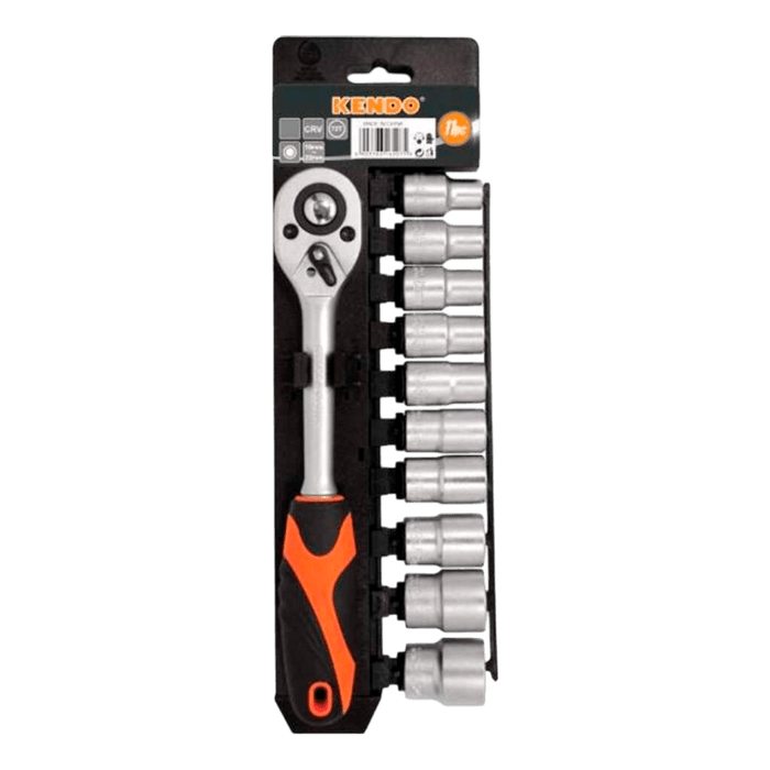 Juego de Ratchet Kendo Mando-1/4" 10Dados 5-14Mm 11Pz