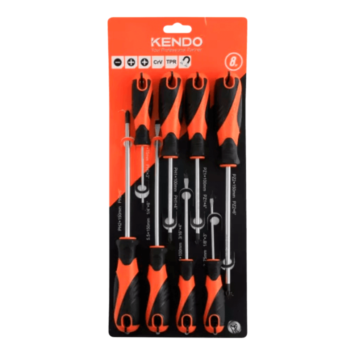 Juego de Destornilladores Kendo Iman Pl-Ph-Piezas 8Pz