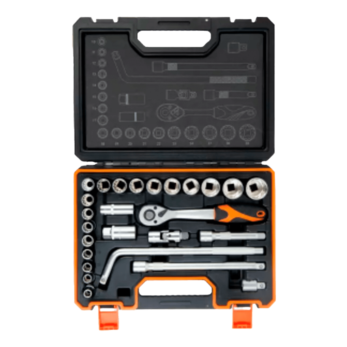 Juego de Dados Ratchet Kendo Mando-1/2" 10-32Mm 26Pz