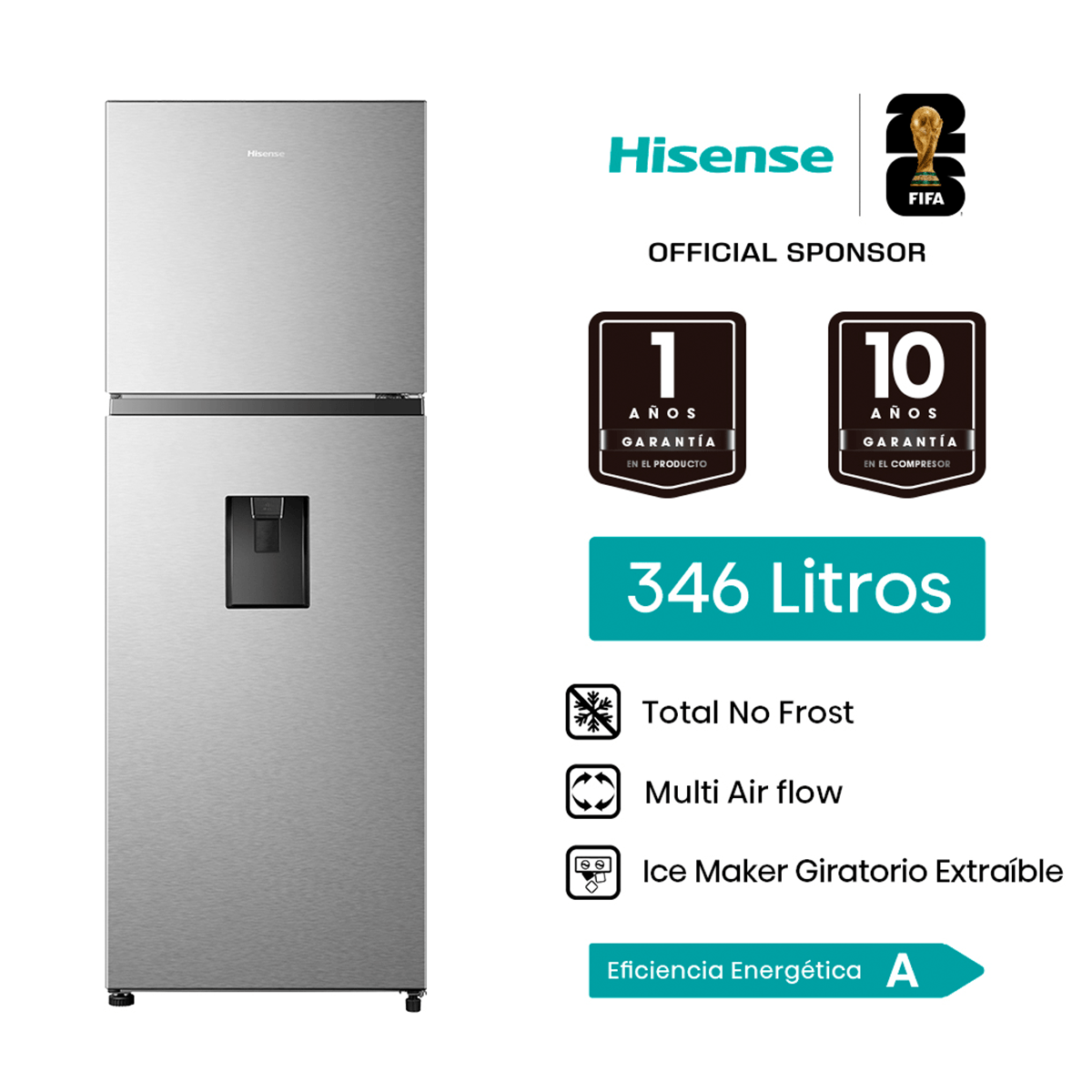 Refrigeradora Top Mount Hisense Hs-Rt1N320Nmda 346 Litros