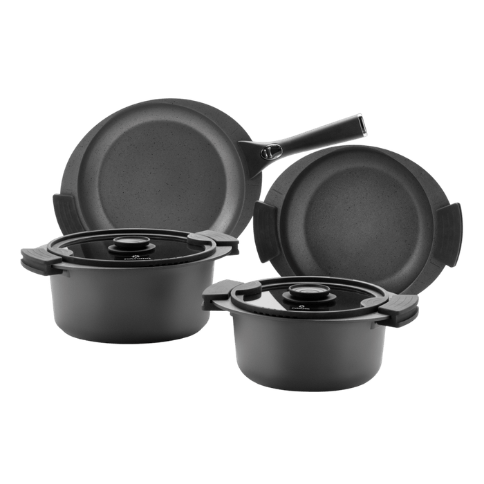 Juego de Ollas Indurama Incanto Isoiin7P25 7Pzs Negro