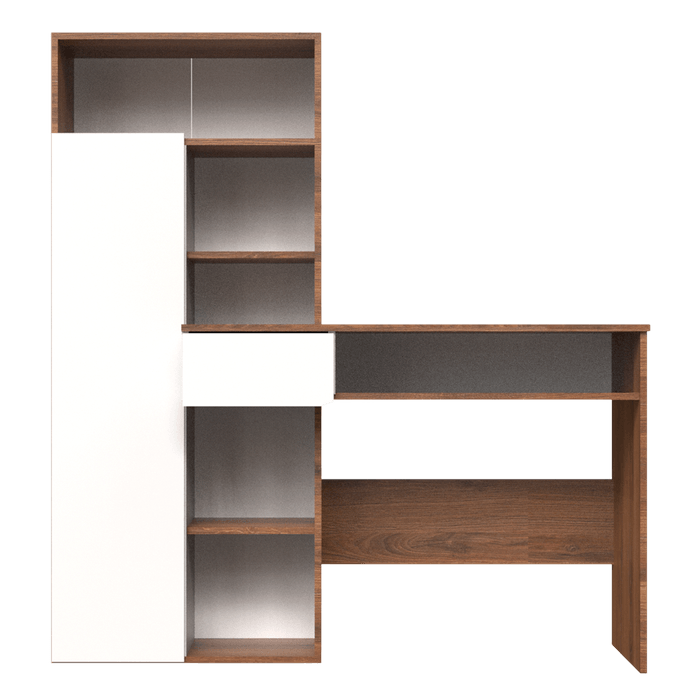 Escritorio Mueble Fácil Huron E11E130A Café Blanco